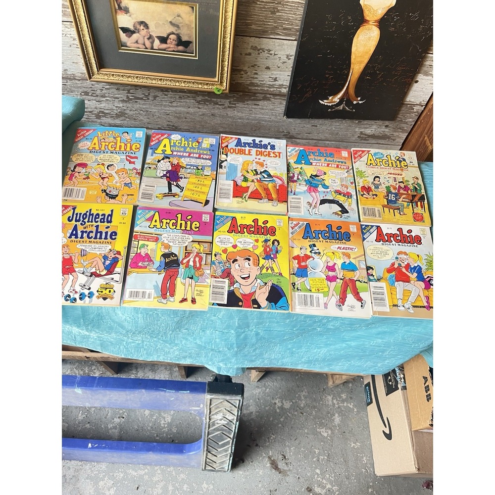 Vintage Archie Digest Magazine Comic Lot Of 10 1980s 1990s Jughead Little Archie